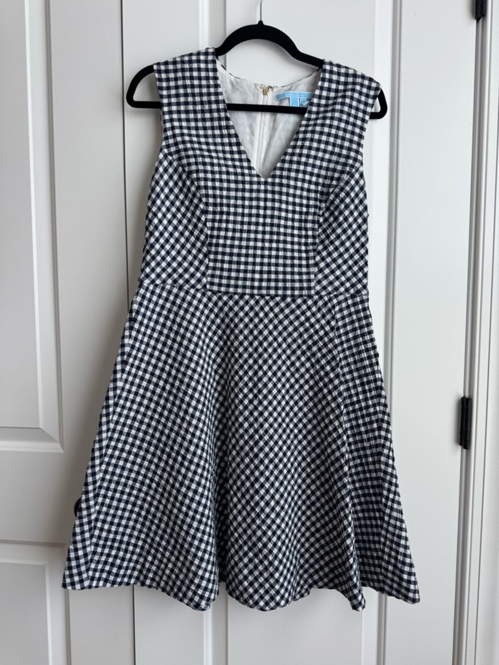 Draper James Gingham Seersucker Fit & Flare Dress | Size 10